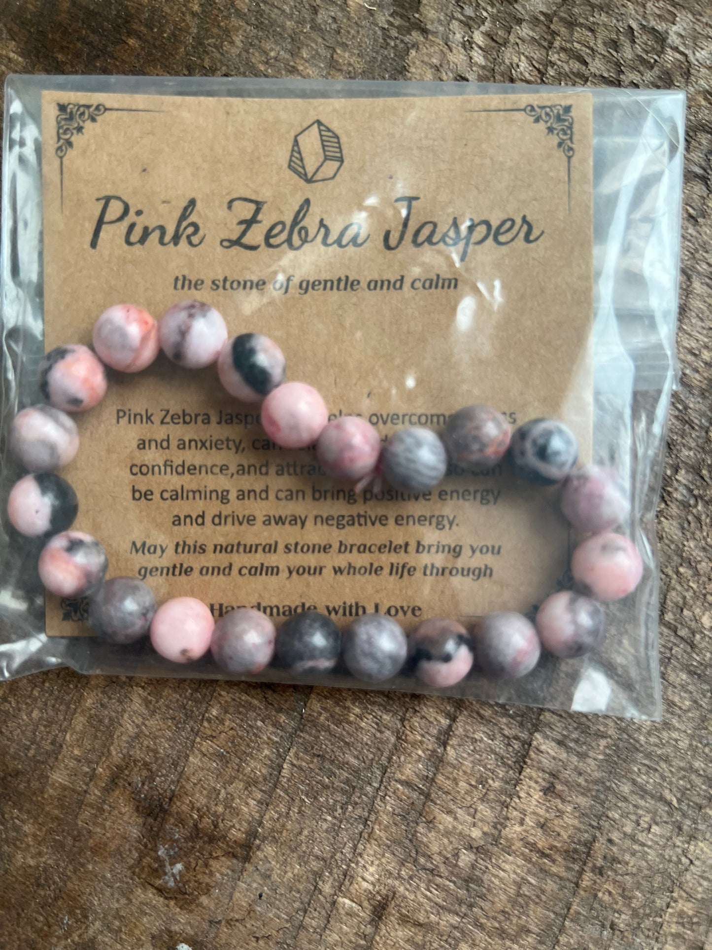 Yoga Bracelet Pink Zebra Jasper